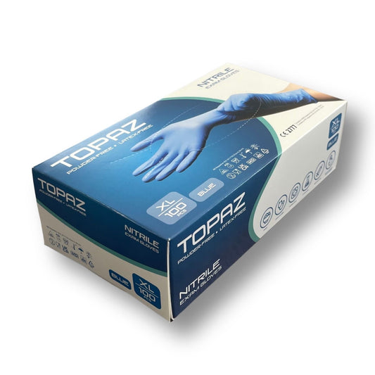 Topaz Blue Nitrile Powder Free Gloves 1 Case (10x100)
