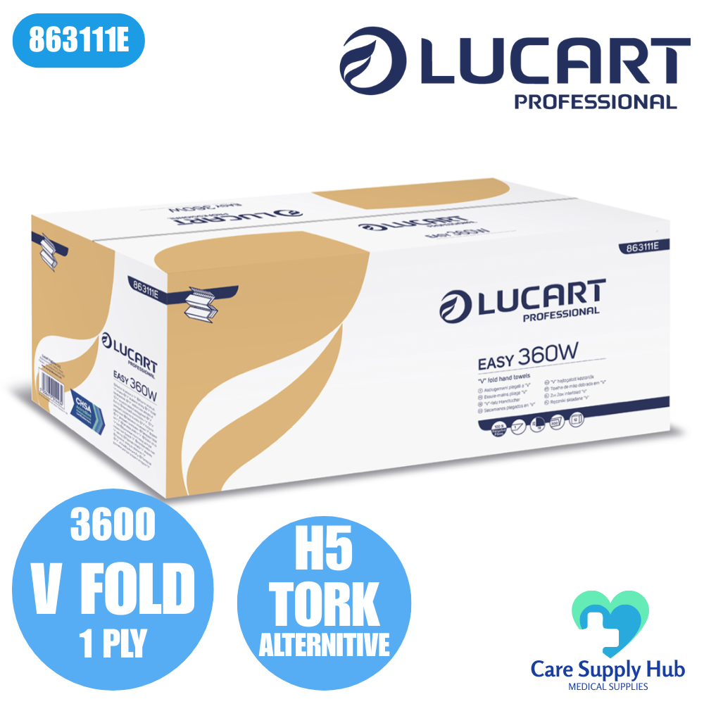 Lucart V-Fold Hand Towels - 1 ply - 3600 Pack