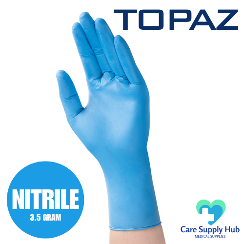 Topaz Blue Nitrile Powder Free Gloves 1 Case (10x100)