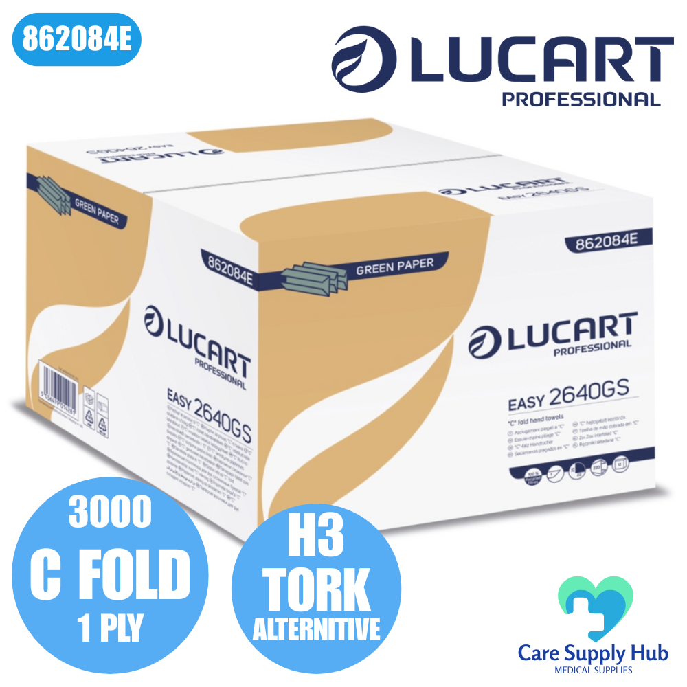 Lucart C Fold Hand Towels, Lucart, Green 1 Ply, 2640