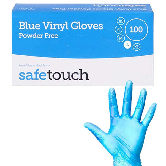SafeTouch Blue Vinyl Gloves 1 Case (10x100)
