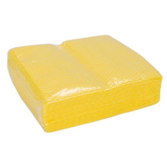 Folded Cleaning Cloth 480x360mm Yellow (Pack 50)