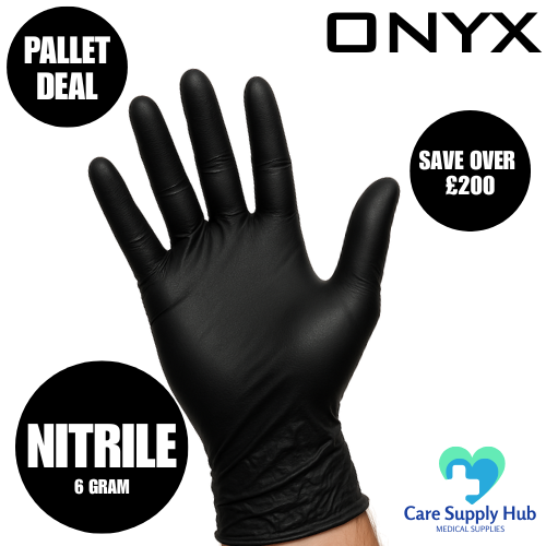 Onyx - 6g Black Nitrile Gloves - Bulk Buy Pallet Deal - 72 Cases