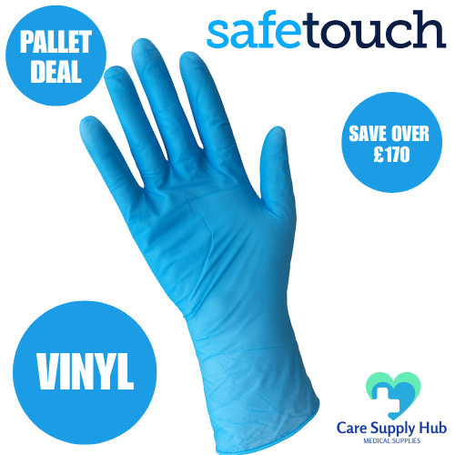 SafeTouch Blue Vinyl Gloves - Bulk Buy Pallet Deal - 105 Cases