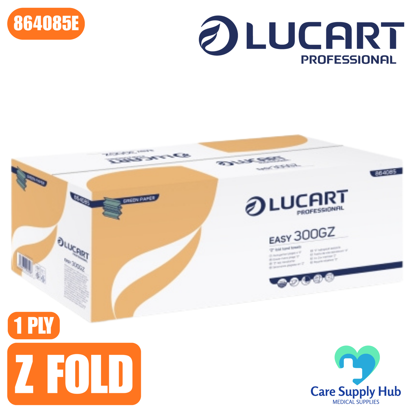 Lucart Z-Fold Hand Towels 1 Ply White Interfold Paper Towels 864085E