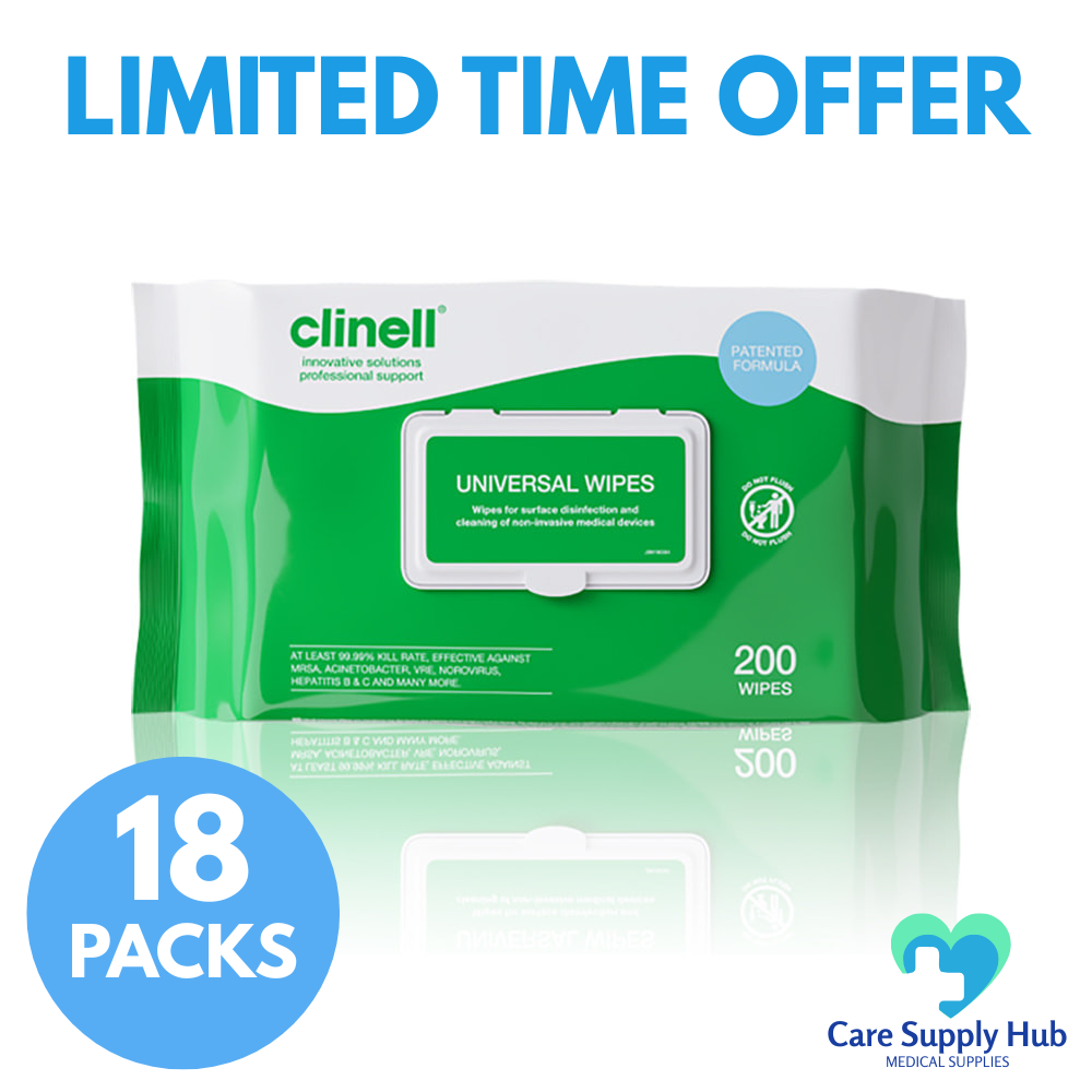 Clinell Universal Wipes - 18 PACKS BULK DEAL - LIMITED TIME OFFER