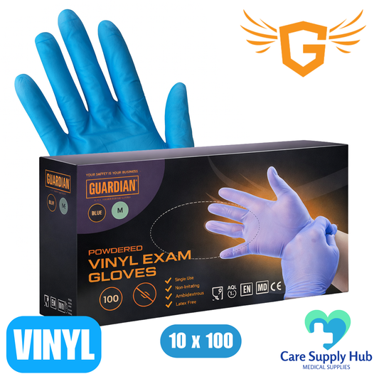 Guardian Blue Vinyl Gloves 1 Case (10x100)