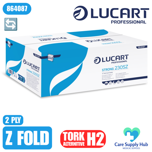Lucart Professional Hand Towel 230SZ Z-Fold 2-Ply White (Pack of 3000)