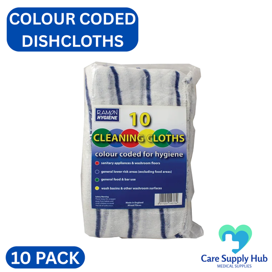 Colour Coded Stockinette Cleaning Cloth – Soft Cotton Cleaning Cloths (Pack of 10)