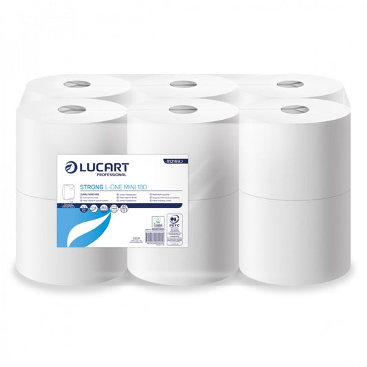 Lucart Strong L-One Jumbo Toilet Roll 180m x 12