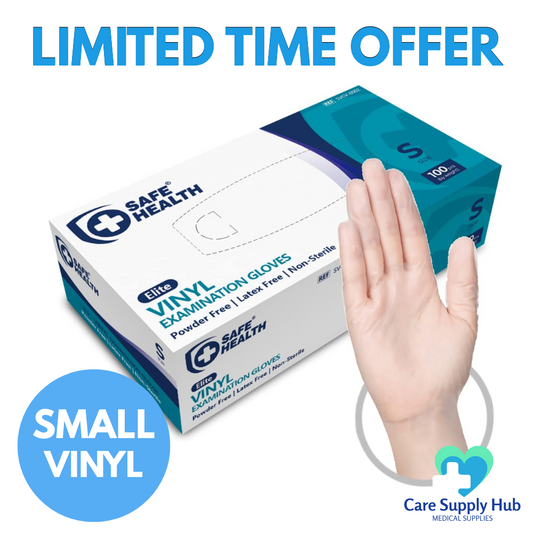 SafeHealth Clear Vinyl Small (10 boxes of 100 gloves)