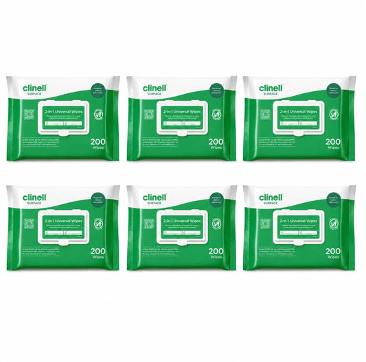 Clinell Universal Wipes - Case - 6 Packs of 200