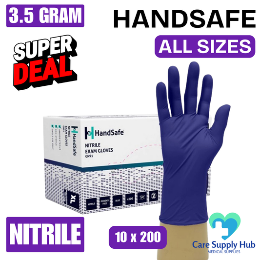 GN91 HandSafe, Nitrile Gloves, Blue, Sensitive, Powder Free (10x200)