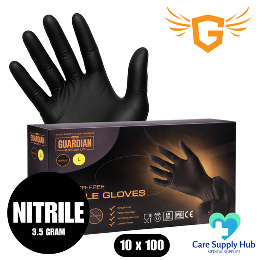 Guardian 3.5g Black Nitrile Gloves (10x100)