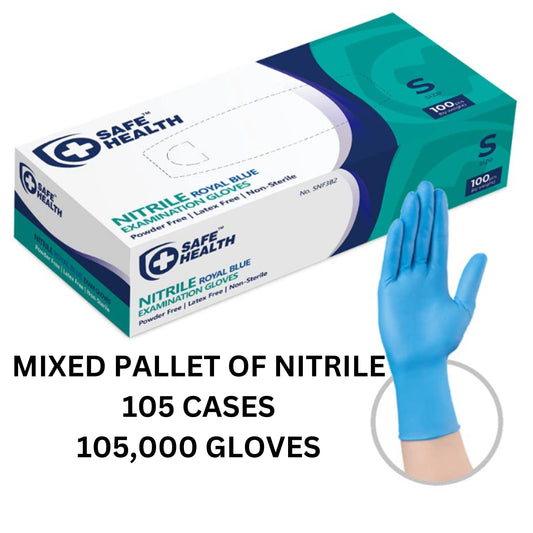 Pallet of Nitrile Gloves - 105 cases - Mix & Match Sizes