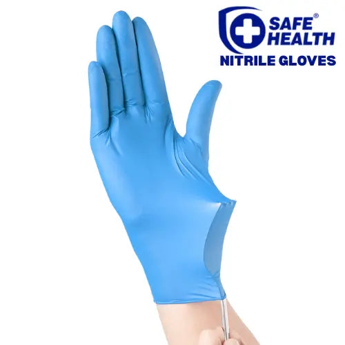 SafeHealth Blue Nitrile Powder Free Gloves 1 Case (10x100)