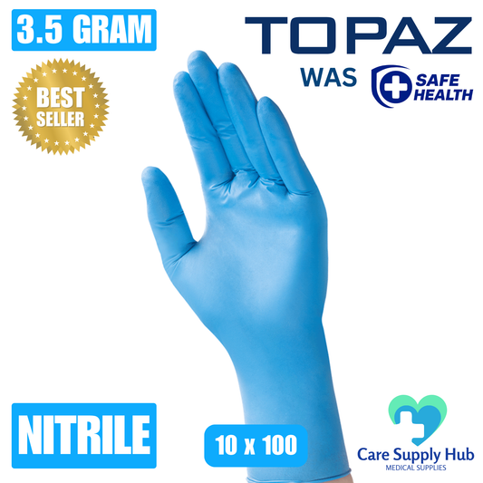 Topaz Blue Nitrile Powder Free Gloves – Case of 1000 Disposable Latex-Free Medical Examination Gloves