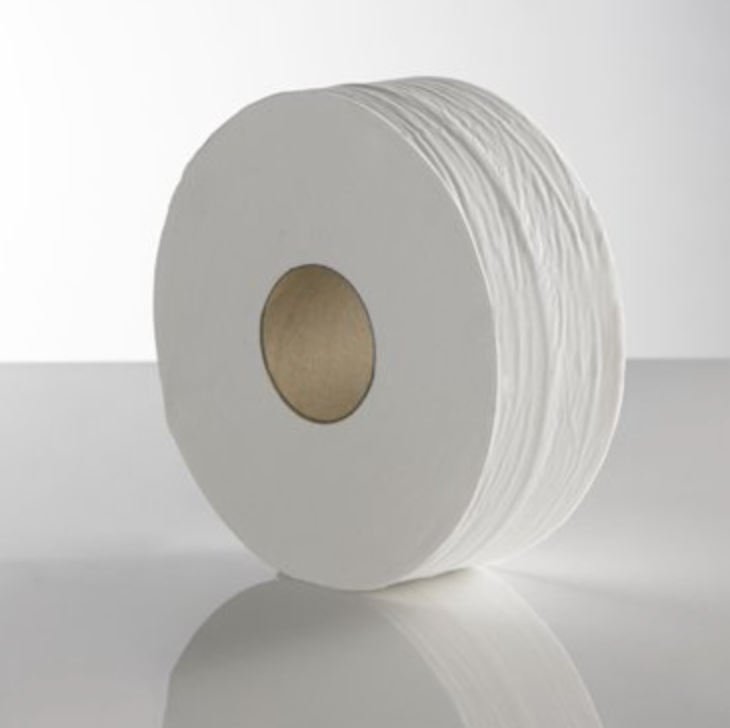 Mini Jumbo Toilet Rolls 100% Recycled 2Ply 60mm Core L 150m White (Pack 12)