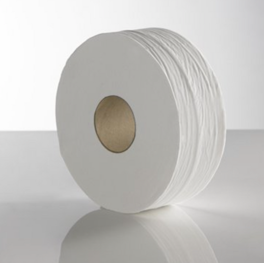 Mini Jumbo Toilet Rolls 100% Recycled 2Ply 60mm Core L 150m White (Pack 12)