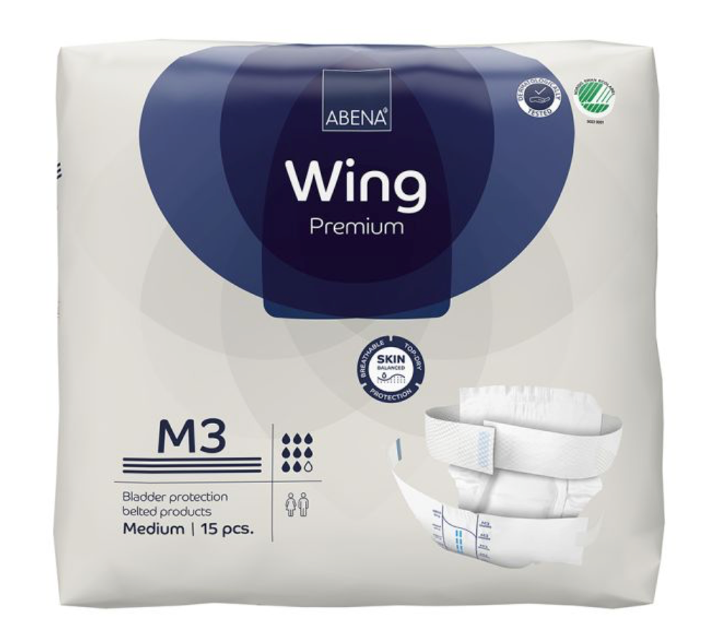 Abena Wing Premium All-in-One Incontinence Briefs – Heavy Absorbency