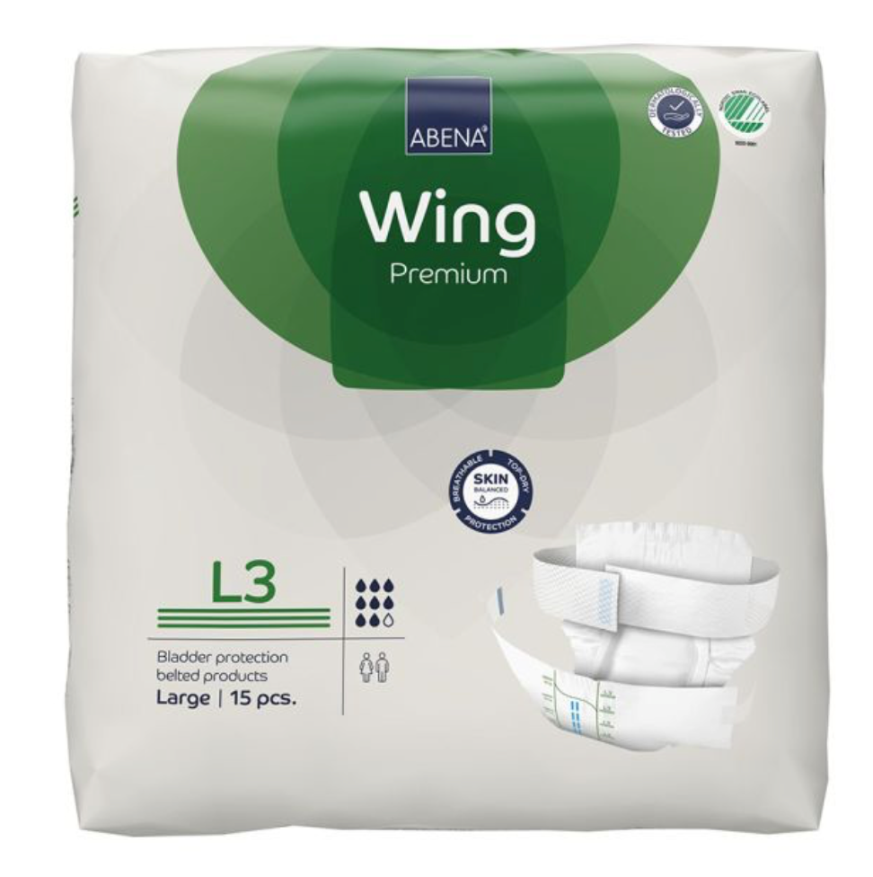 Abena Wing Premium All-in-One Incontinence Briefs – Heavy Absorbency