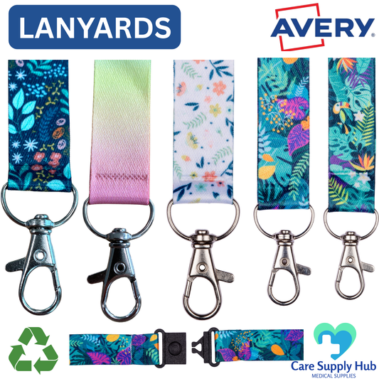Avery Recycled Tropical Pre-Printed Lanyard with 2cm Wide Carabiner (Pack of 10)