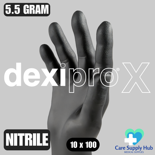 DexiPro X Black Nitrile Powder Free Gloves 1 Case (10x100)